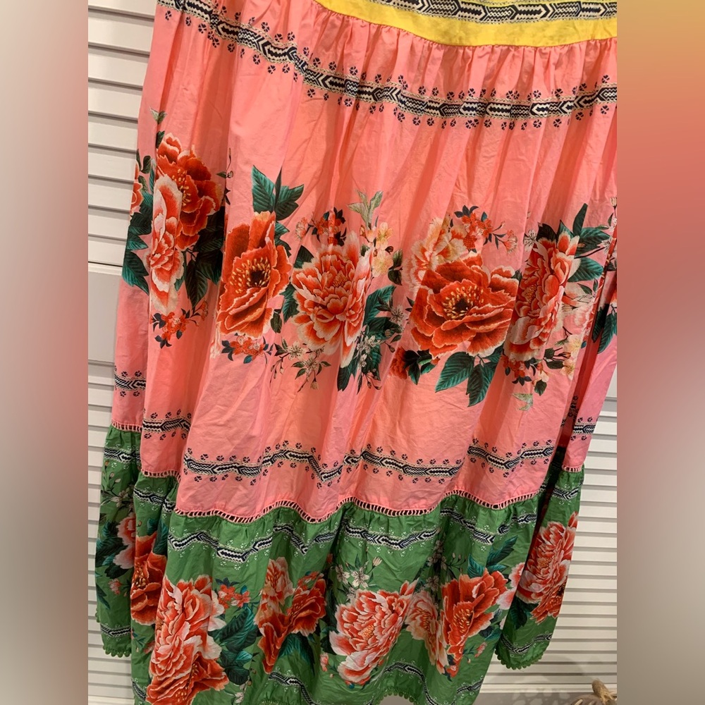 EUC Farm Rio Marisol halter top maximalist flower maxi dress boho tassels Large - Picture 13 of 14